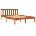 Cadre de lit cire marron 140x190 cm bois de pin massif