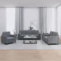 Ensemble de canapés 3 pcs avec coussins gris foncé velours