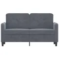Canapé à 2 places Gris foncé 120 cm Velours