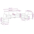 Ensemble de canapés 3 pcs avec coussins gris foncé velours