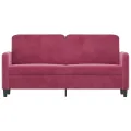 Canapé à 2 places Rouge bordeaux 140 cm Velours