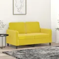 Canapé à 2 places Jaune 120 cm Velours
