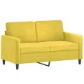Canapé à 2 places Jaune 120 cm Velours