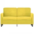 Canapé à 2 places Jaune 120 cm Velours