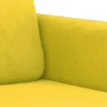 Canapé à 2 places Jaune 120 cm Velours