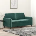 Canapé à 2 places Vert foncé 140 cm Velours