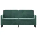 Canapé à 2 places Vert foncé 140 cm Velours