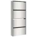 Armoire à chaussures miroir 4 niveaux sonoma gris 63x17x134 cm