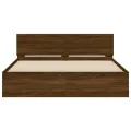 Cadre de lit avec tête de lit chêne marron 140x190 cm
