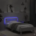 Cadre de lit avec tête de lit et lumières LED blanc 90x200 cm