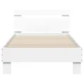 Cadre de lit avec tête de lit et lumières LED blanc 90x200 cm