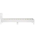Cadre de lit avec tête de lit et lumières LED blanc 90x200 cm