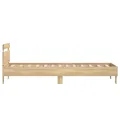 Cadre de lit tête de lit et lumières LED chêne sonoma 90x200 cm
