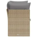 Canapé de jardin avec coussins 2 places beige résine tressée