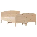 Cadre de lit avec tête de lit 150x200 cm bois de pin massif