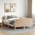 Cadre de lit avec tête de lit 150x200 cm bois de pin massif