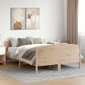 Cadre de lit avec tête de lit 140x190 cm bois de pin massif