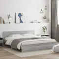 Cadre de lit avec tête de lit sonoma gris 180x200 cm