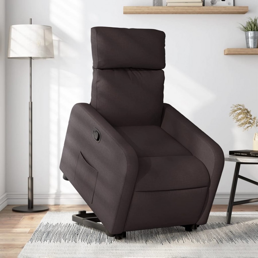 Fauteuil inclinable marron foncé tissu