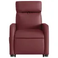Fauteuil inclinable électrique rouge bordeaux similicuir