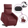 Fauteuil inclinable électrique rouge bordeaux similicuir
