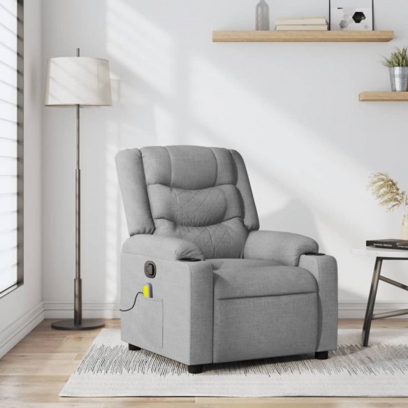 Fauteuil de massage inclinable Gris clair Tissu