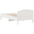 Cadre de lit avec tête de lit blanc 75x190cm bois de pin massif