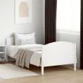 Cadre de lit et tête de lit blanc 100x200 cm bois de pin massif