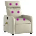 Fauteuil inclinable de massage Crème Similicuir