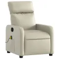 Fauteuil inclinable de massage Crème Similicuir