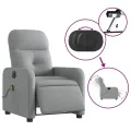 Fauteuil de massage inclinable électrique gris clair tissu