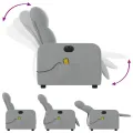 Fauteuil de massage inclinable électrique gris clair tissu