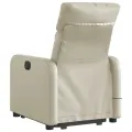 Fauteuil inclinable de massage électrique crème similicuir