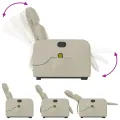 Fauteuil inclinable de massage électrique crème similicuir