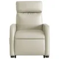 Fauteuil inclinable de massage électrique crème similicuir