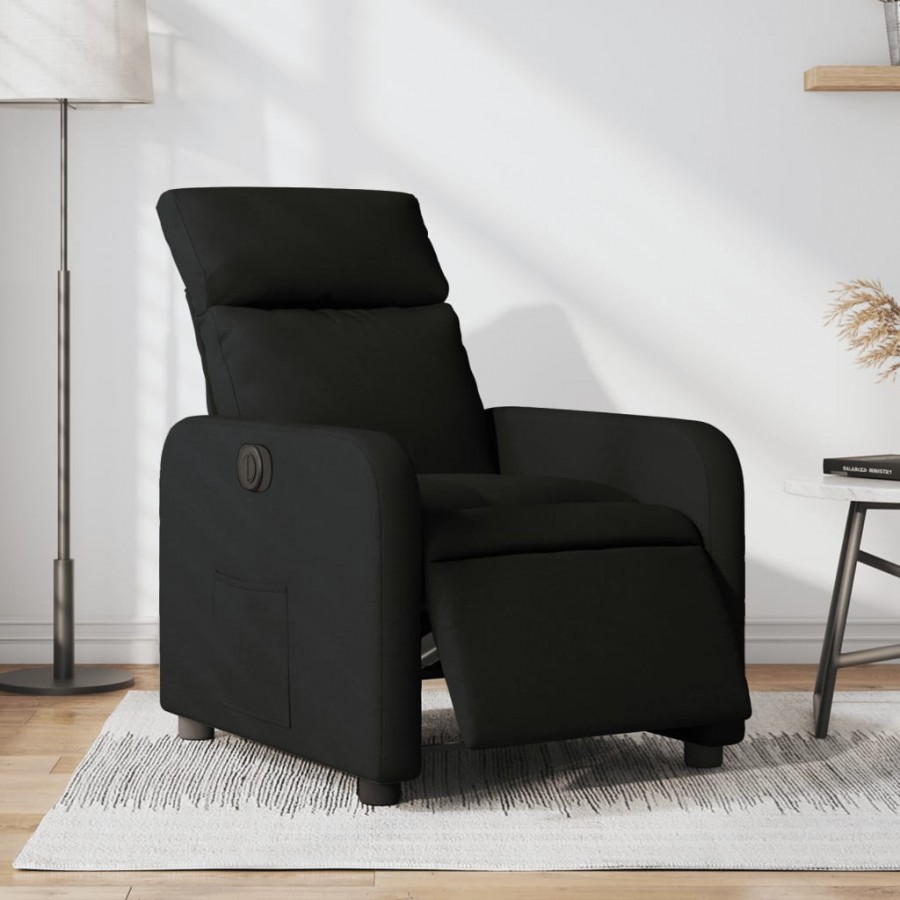 Fauteuil inclinable électrique Noir Tissu