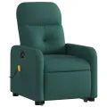 Fauteuil inclinable de massage électrique Vert foncé Tissu