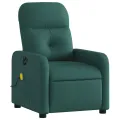 Fauteuil de massage inclinable électrique Vert foncé Tissu