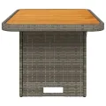 Table de jardin gris 90x55x71cm Résine tressée et bois d'acacia
