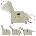 Fauteuil inclinable de massage Crème Similicuir