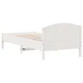 Cadre de lit avec tête de lit blanc 90x200cm bois de pin massif