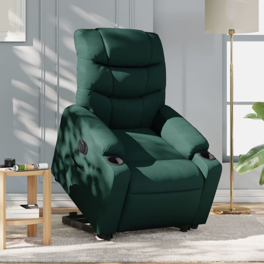 Fauteuil inclinable électrique vert foncé tissu