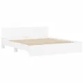 Cadre de lit avec tête de lit et LED blanc 200x200 cm