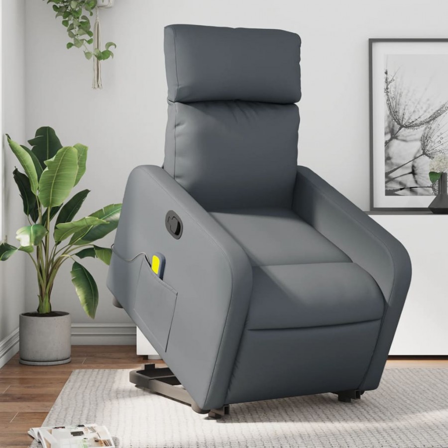 Fauteuil inclinable de massage Gris Similicuir