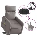 Fauteuil inclinable de massage électrique Taupe Tissu