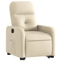 Fauteuil inclinable électrique crème tissu