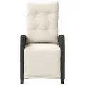 Chaise inclinable de jardin et repose-pied noir résine tressée