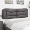 Coussin de tête de lit gris 160 cm similicuir