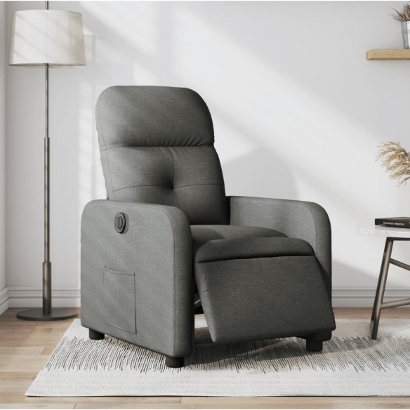 Fauteuil inclinable électrique Gris foncé Tissu