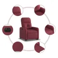 Fauteuil inclinable électrique rouge bordeaux tissu